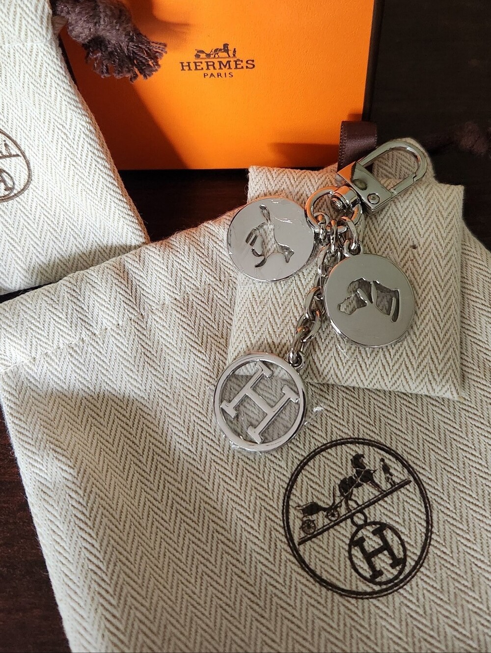 Men's Hermes Silver-tone Belt Loop Charm Or Keychain